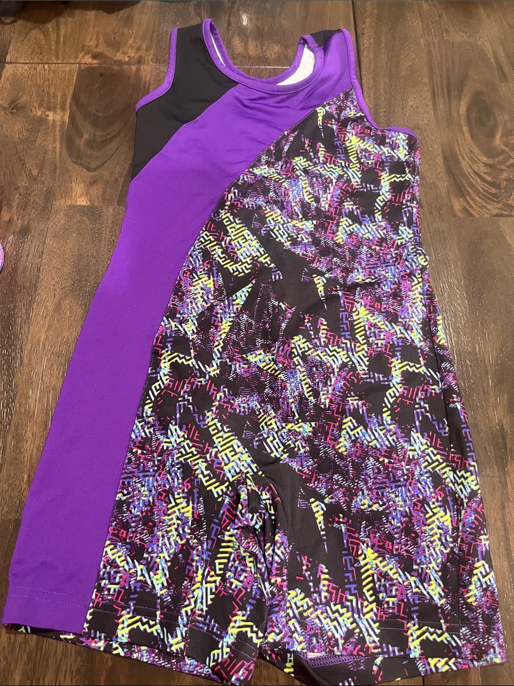 Purple Blue Black and Green Athletic Leotard Danskin Large 10/12